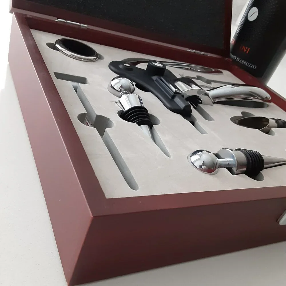 Leeds -Fancy Wine opener Set 1400-86WD Executive Wine Collectors Set Woo…